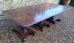 120120183 Pedestal 19th Century Mahogany Antique Dining Table 94w 11½ feet w max 52d 28½ h with caster repair _5.JPG
